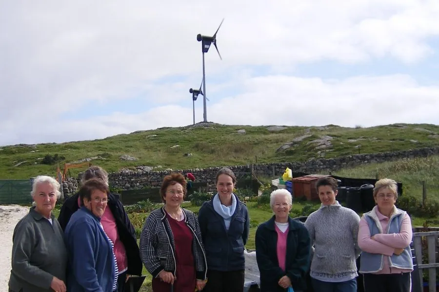 Northbay community standing in front of their turbiness