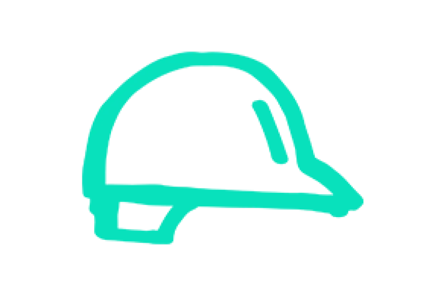 Line art of a helmet