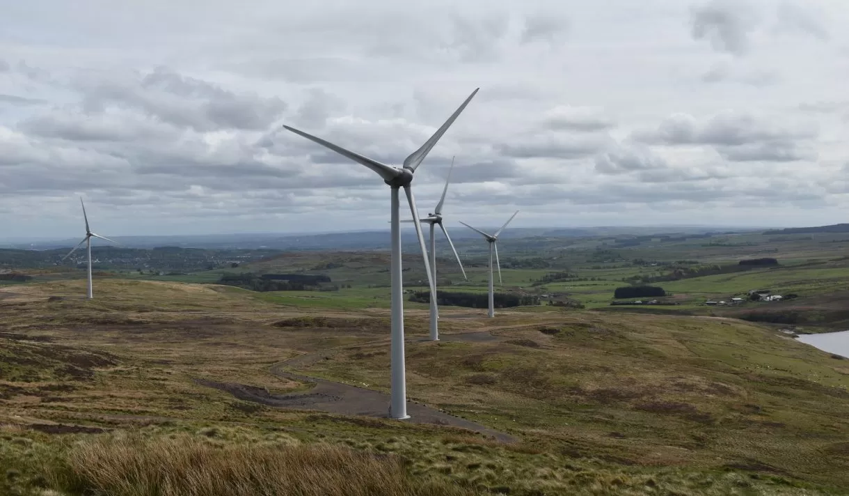 A wind farm on a hill