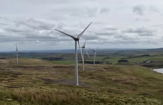 A wind farm on a hill