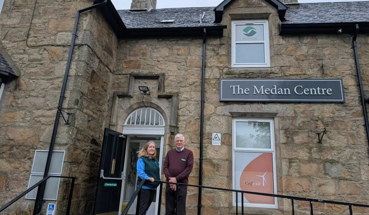 Ruth and Brian outside the Medan centre