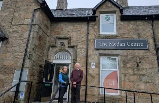 Ruth and Brian outside the Medan centre